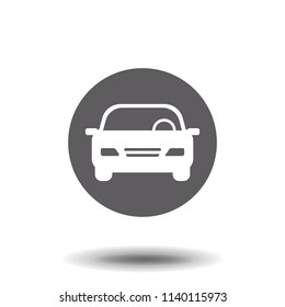 Car vector icon. Isolated simple front car logo illustration. Sign