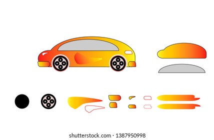 Car vector icon. Isolated simple front car logo illustration. Sign.