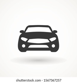 Car Vector Icon. Isolated Simple View Front Logo Illustration. Sign Symbol. Auto Style Car Logo Design With Concept Sports Vehicle Icon Silhouette