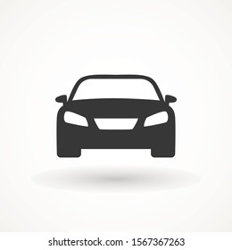 Car vector icon. Isolated simple view front logo illustration. Sign symbol. Auto style car logo design with concept sports vehicle icon silhouette