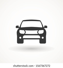 Car vector icon. Isolated simple view front logo illustration. Sign symbol. Auto style car logo design with concept sports vehicle icon silhouette