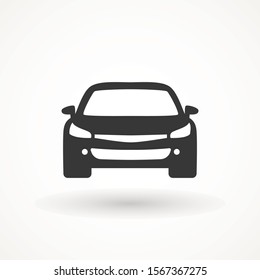 Car vector icon. Isolated simple view front logo illustration. Sign symbol. Auto style car logo design with concept sports vehicle icon silhouette