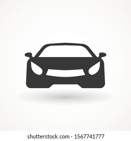 Car vector icon. Isolated simple view front logo illustration. Sign symbol. Auto style car logo design with concept sports vehicle icon silhouette