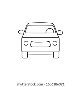 Car vector icon. Isolated simple car illustration