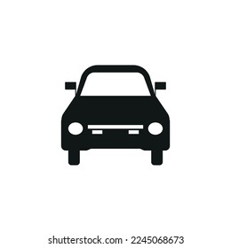 Car vector icon. Isolated simple view front logo illustration. Sign symbol. Auto style car logo design with concept sports vehicle icon silhouette Eps 10