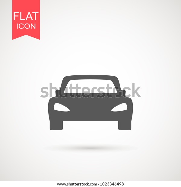 Car vector icon. Isolated simple front car logo\
illustration. Sign