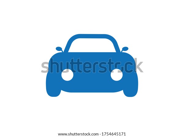 Car vector icon. Isolated simple front car\
logo illustration.
