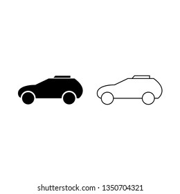 car vector icon in line and glyph style