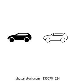 car vector icon in line and glyph style