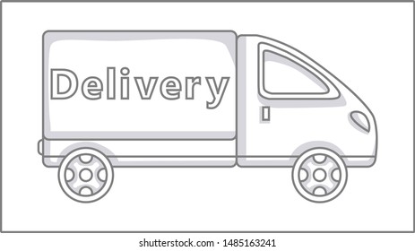 Car vector icon. Vector linear icon. Delivery Illustration. Car drawing.