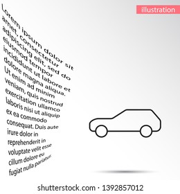 Car Vector icon . Lorem Ipsum Illustration design