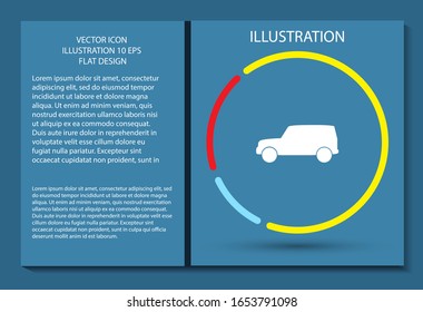 Car vector icon , lorem ipsum Flat design