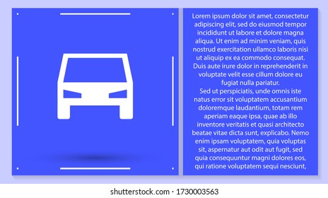 car Vector icon . Lorem Ipsum Illustration design