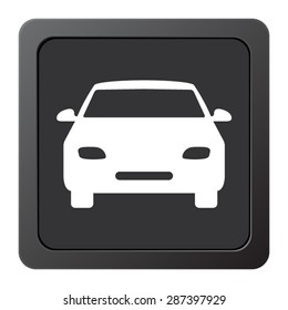 Car  - vector icon, on a grey button