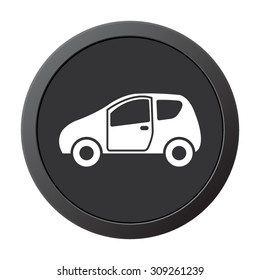 Car  - vector icon on a grey button