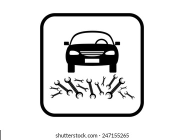 Car vector icon on white background
