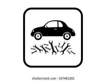 Car vector icon on white background