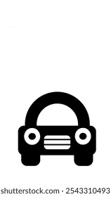 Icono de Vector de coche sobre fondo blanco