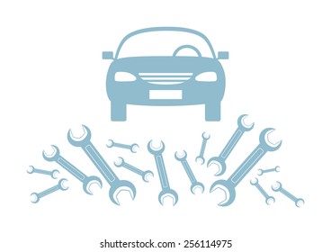 Car vector icon on white background