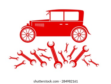 Car vector icon on white background