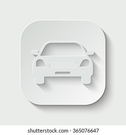 car vector icon - paper illustration