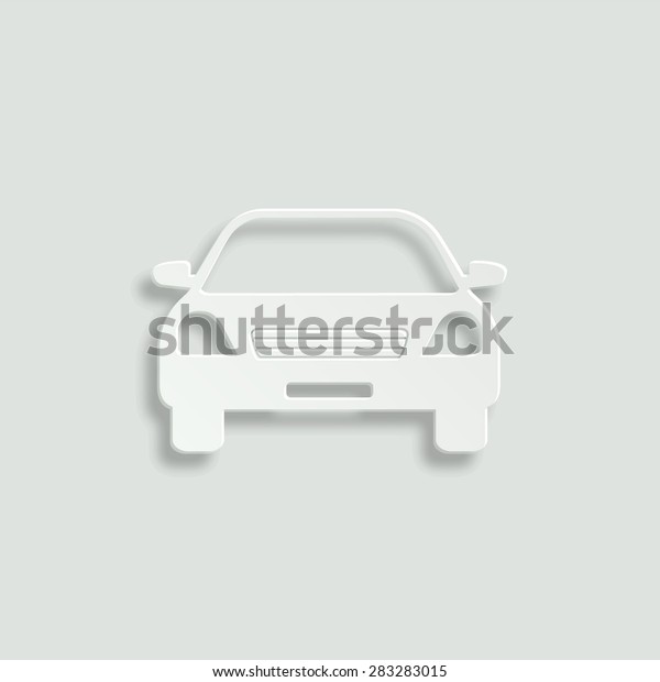 car vector icon - paper\
illustration