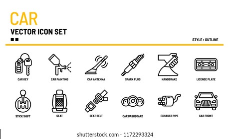 Car vector icon set.