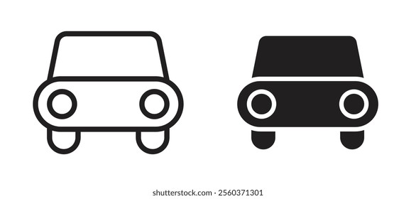 Car vector icon set in black color.