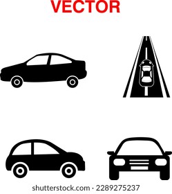 car vector icon set vector illustration on white background.