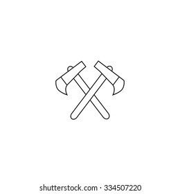 Car vector icon set. The national weapons of the Indians. Axe