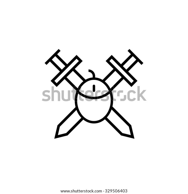 Car vector icon set. The sword and\
the mouse, the symbol of a computer game, strategy,\
war