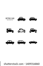 Car - vector icon set. Symbol for web, infographics, print design and mobile UX/UI kit. Vector illustration, EPS10.