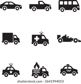 car vector icon solid bundle