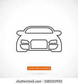 CAR vector icon, stock vector illustration flat design style