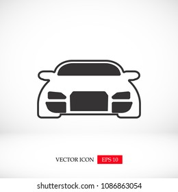Car vector icon, stock vector illustration flat design style
