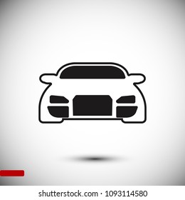 Car vector icon, stock vector illustration flat design style