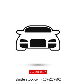 Car vector icon, stock vector illustration flat design style