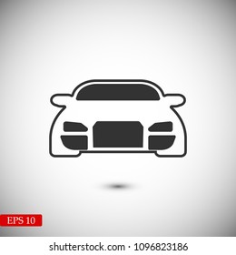 Car vector icon, stock vector illustration flat design style