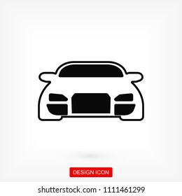 Car vector icon, stock vector illustration flat design style