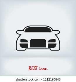 Car vector icon, stock vector illustration flat design style