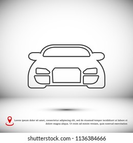 CAR vector icon, stock vector illustration flat design style