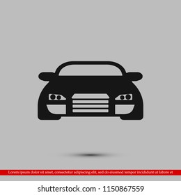 car vector icon, stock vector illustration flat design style