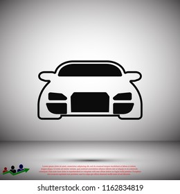 Car vector icon, stock vector illustration flat design style