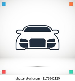 Car vector icon, stock vector illustration flat design style