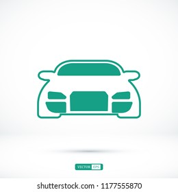 Car vector icon, stock vector illustration flat design style
