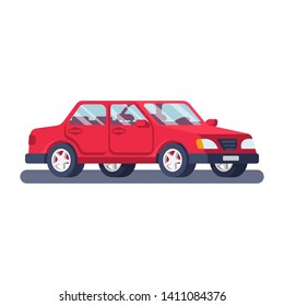 Car vector icon. Web template cartoon style. Vehicle flat design. Vector illustration. Isolated on white background.