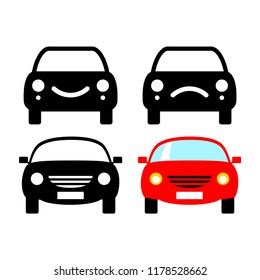 Car vector icons on white background