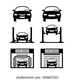 Car vector icons on white background