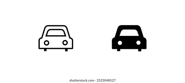 Ícones de vetor de carro em redondo. Ilustração isolada do logotipo da frente de vista simples. Símbolo de sinal. Auto estilo conjunto de ícone de carro, design de logotipo com conceito de silhueta de ícone de veículo esportivo