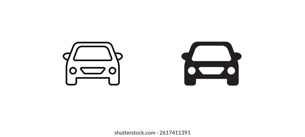 Car vector icons in round. Isolated simple view front logo illustration. Sign symbol. Auto style car icon set, logo design with concept sports vehicle icon silhouette